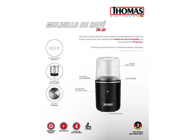 MOLINILLO DE CAFÉ THOMAS TH-32 - 4