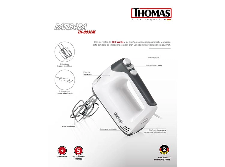 BATIDORA DE MANO THOMAS TH-8832M - 7