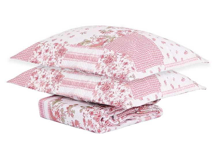 QUILT ANDES ESTAMPADO PATCHWORK ROSADO 1.5 PL - 2
