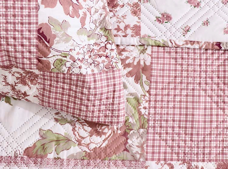 QUILT ANDES ESTAMPADO PATCHWORK ROSADO 1.5 PL - 3