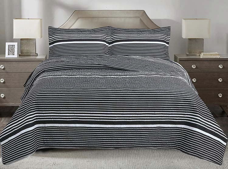 QUILT ANDES ESTAMPADO LISTADO NEGRO 2 PL - 1