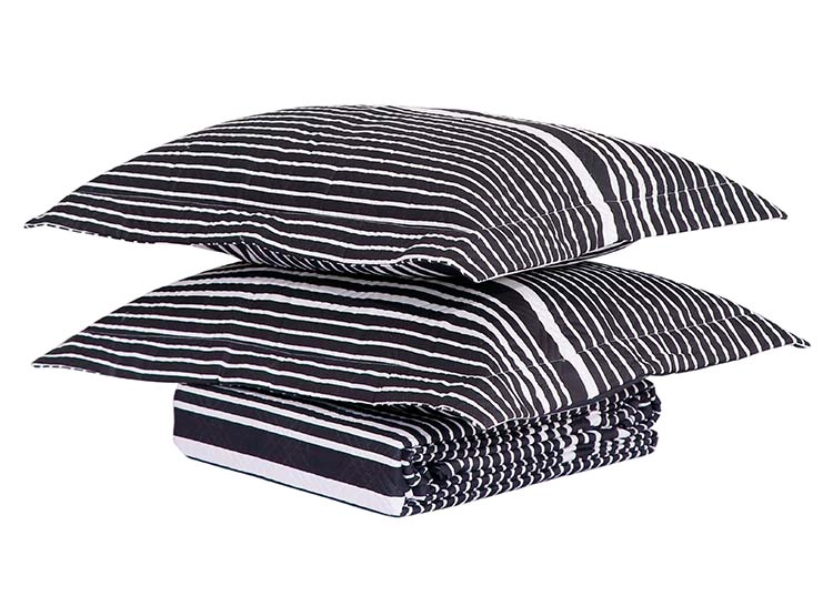 QUILT ANDES ESTAMPADO LISTADO NEGRO 2 PL - 2