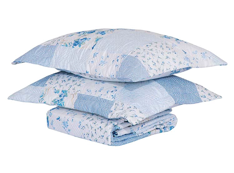 QUILT ANDES ESTAMPADO PATCHWORK CELESTE KING - 2