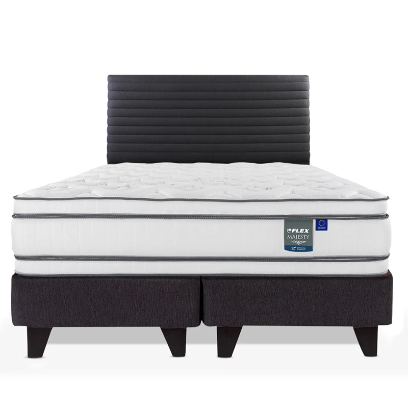 CAMA EUROPEA FLEX MAJESTY B/D 2 PLAZAS + RESPALDO MODERN - 1