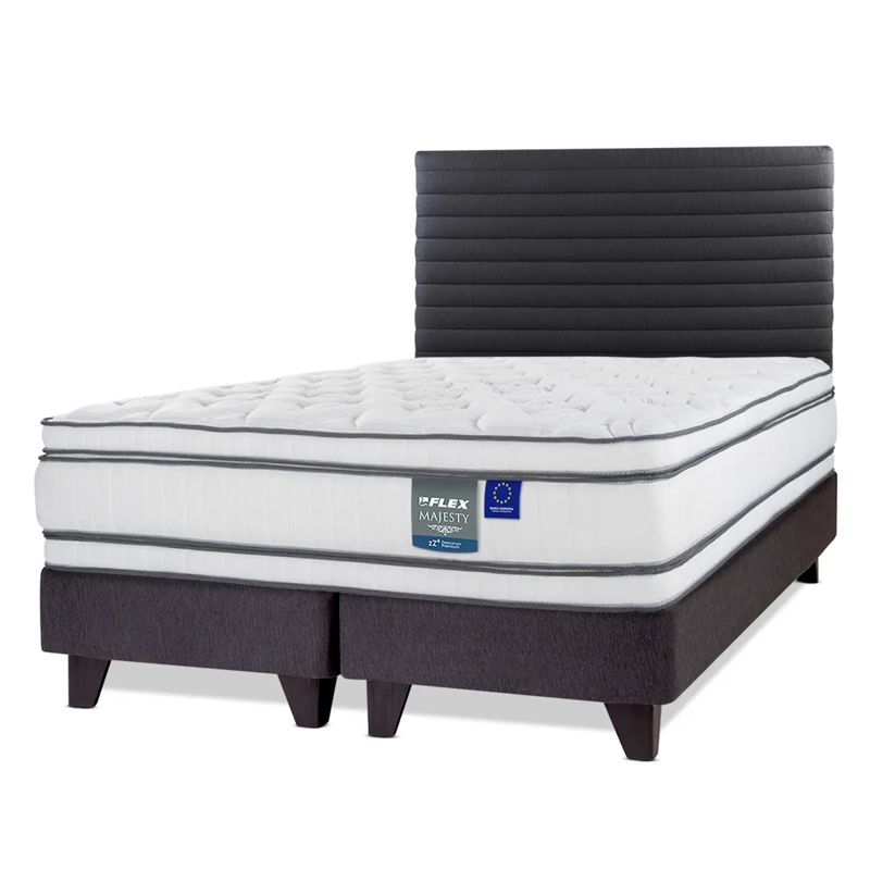 CAMA EUROPEA FLEX MAJESTY B/D 2 PLAZAS + RESPALDO MODERN - 2