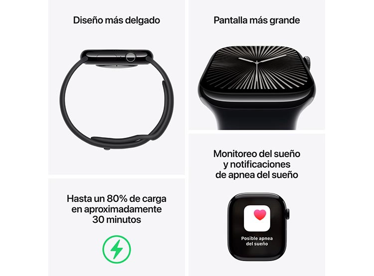 APPLE WATCH SERIE 10 46MM PLATA ALUMINIO CORREA DEPORTIVA S/M - 3