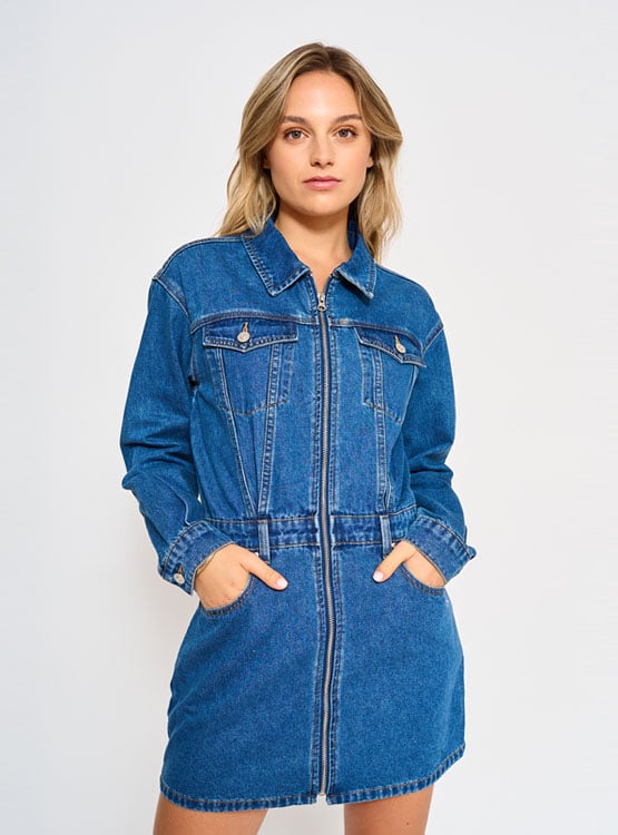 VESTIDO CORTO ALGODÓN MUJER INDEX DENIM - 2
