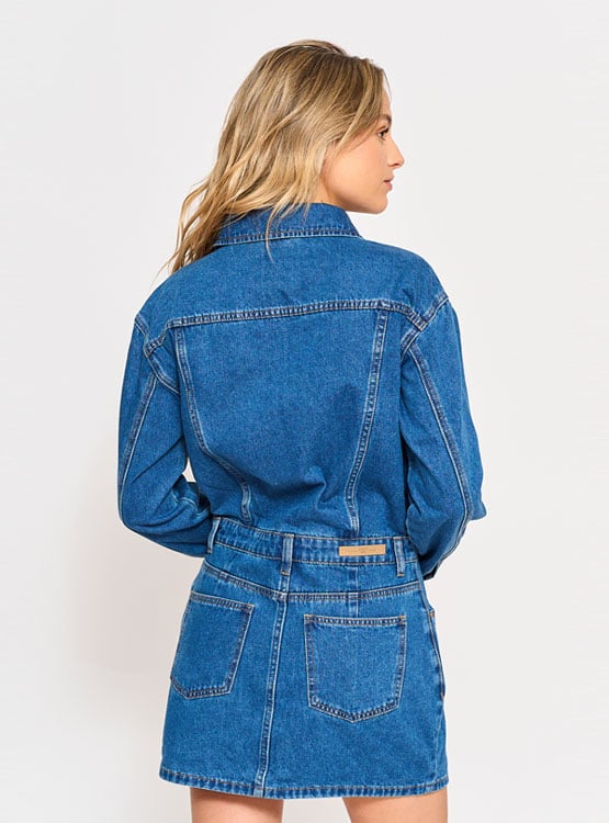 VESTIDO CORTO ALGODÓN MUJER INDEX DENIM - 3