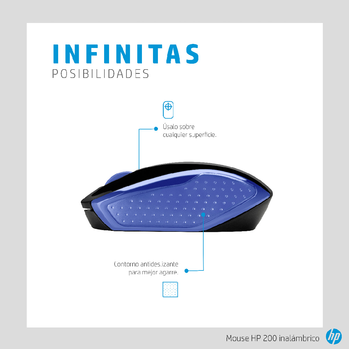 MOUSE INALÁMBRICO HP 200 (2HU85AA) - 5