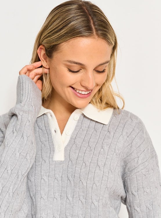 SWEATER MANGA LARGA MUJER INDEX CUELLO POLO - 3