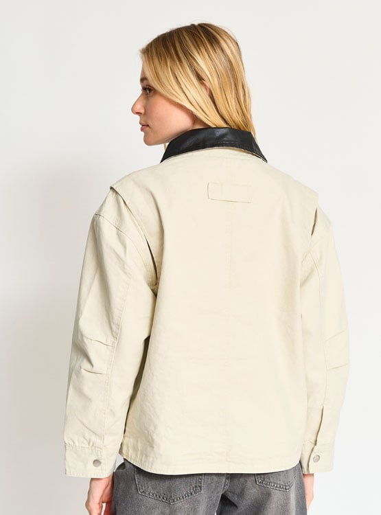 CHAQUETA ALGODÓN MUJER INDEX CRUDO CUELLO CONTRASTE - 2