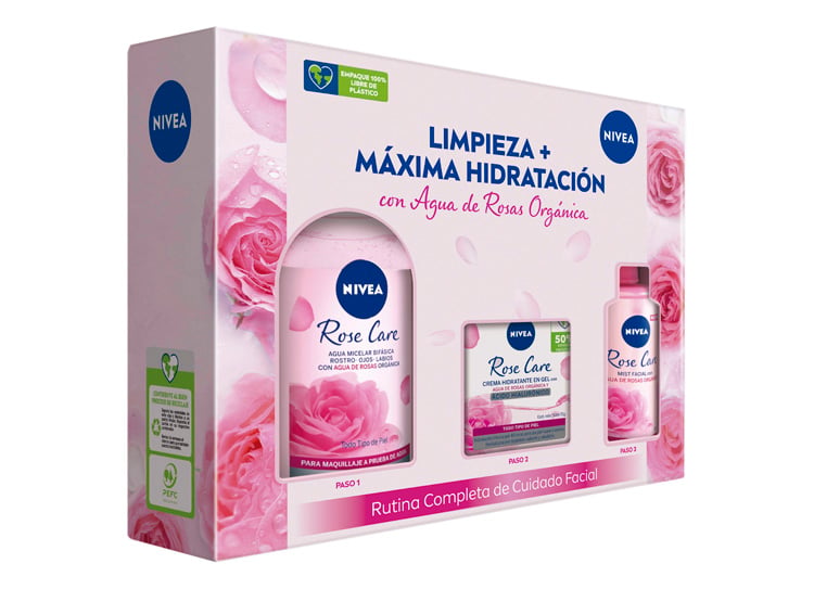 PACK NIVEA ROSES CARE MICELAR 400ML + CREMA DÍA 50ML + MIST 150ML - 3