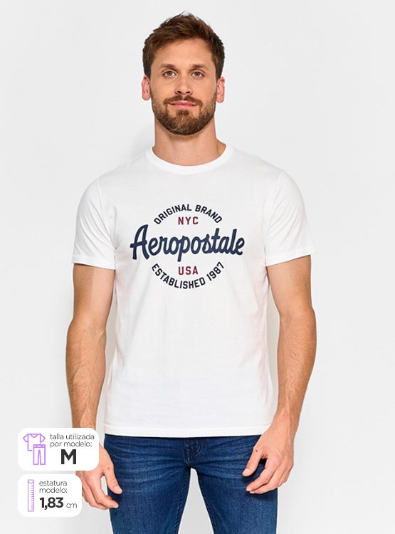 POLERA MANGA CORTA ALGODÓN HOMBRE AEROPOSTALE BENTO