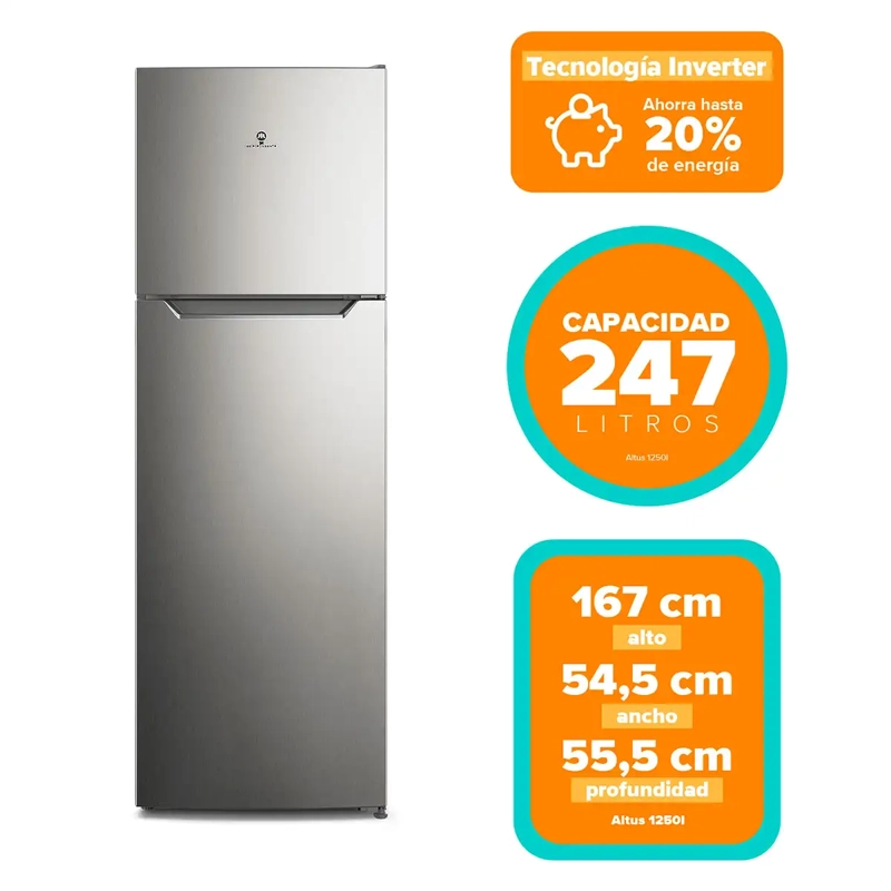 REFRIGERADOR TOP FREEZER MADEMSA ALTUS 1250I 247L NO FROST GRIS - 8