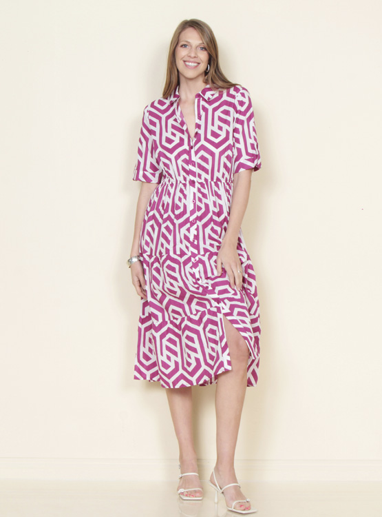 VESTIDO MANGA CORTA ALGODÓN MUJER WADOS ESTAMPADO ABOTONADO - 2