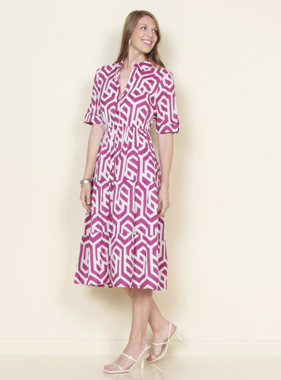 VESTIDO MANGA CORTA ALGODÓN MUJER WADOS ESTAMPADO ABOTONADO - 3