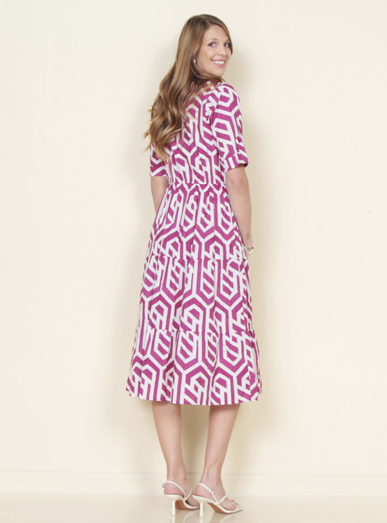 VESTIDO MANGA CORTA ALGODÓN MUJER WADOS ESTAMPADO ABOTONADO - 4