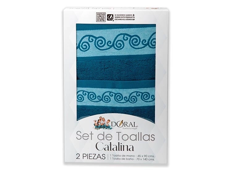 SET TOALLAS DORAL CATALINA 2P AZUL - 3