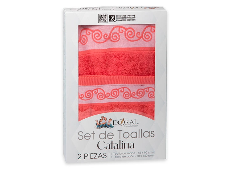 SET TOALLAS DORAL CATALINA 2P CORAL - 3