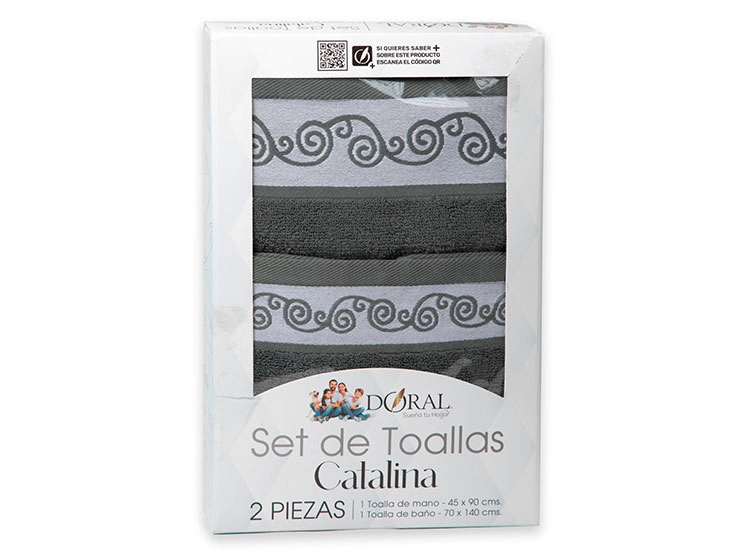 SET TOALLAS DORAL CATALINA 2P GRIS - 3