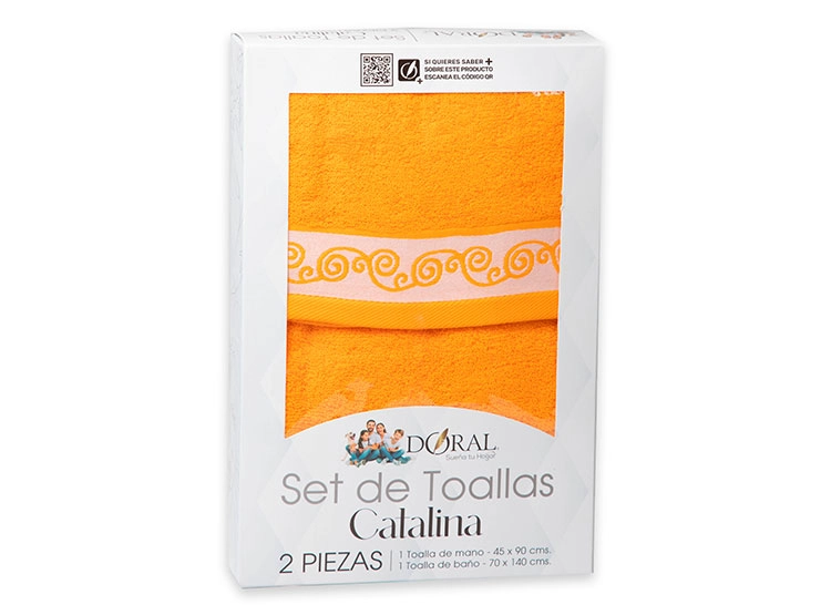 SET TOALLAS DORAL CATALINA 2P NARANJO - 3