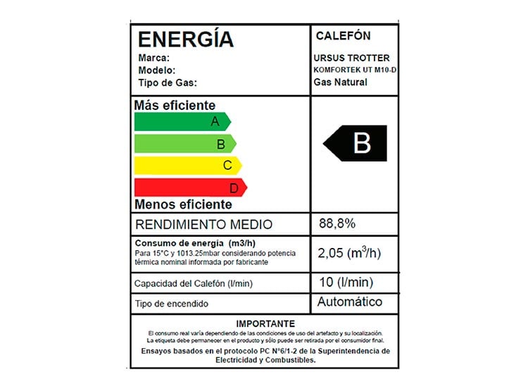 CALEFONT GAS NATURAL URSUS TROTTER KOMFORTEK M10-D - 5