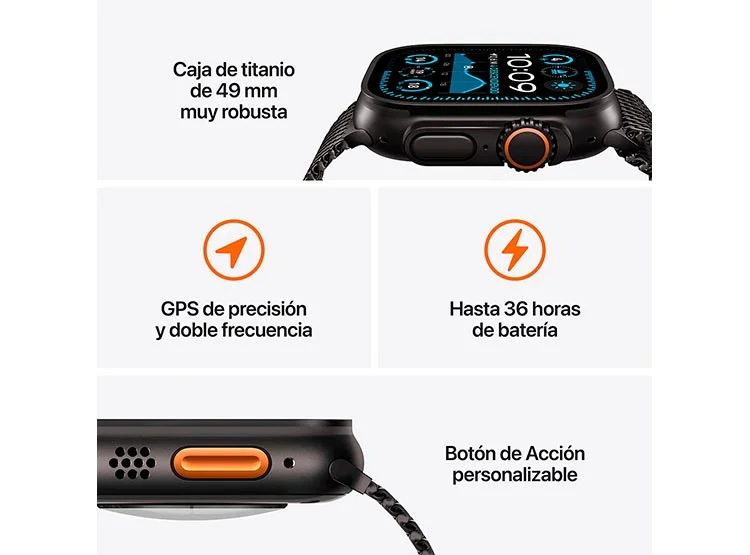 APPLE WATCH ULTRA 2 49MM TITANIO NEGRO CORREA LOOP L Negro, foto 3