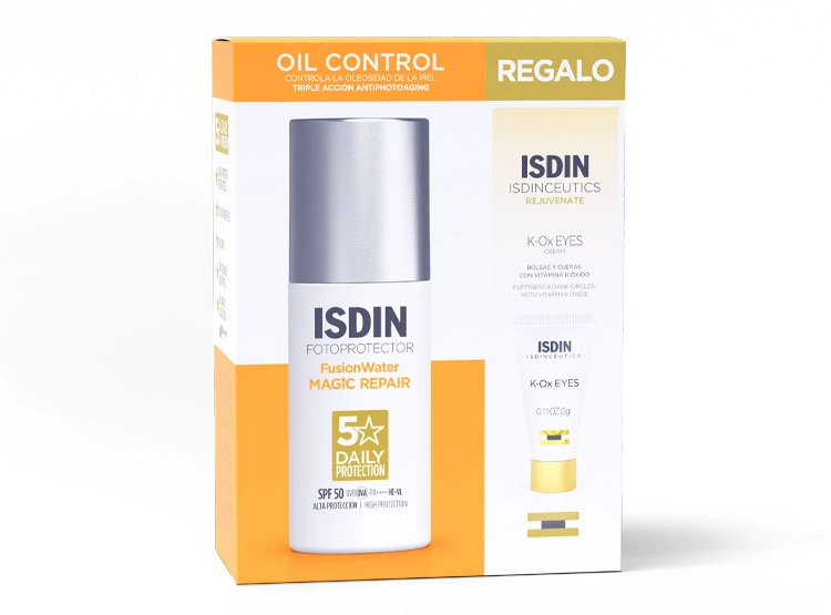 SET ISDIN FOTOPROTECTOR FUSION WATER MAGIC REPAIR SPF50 50 ML + CREMA CONTORNO DE OJOS DE REGALO - 1