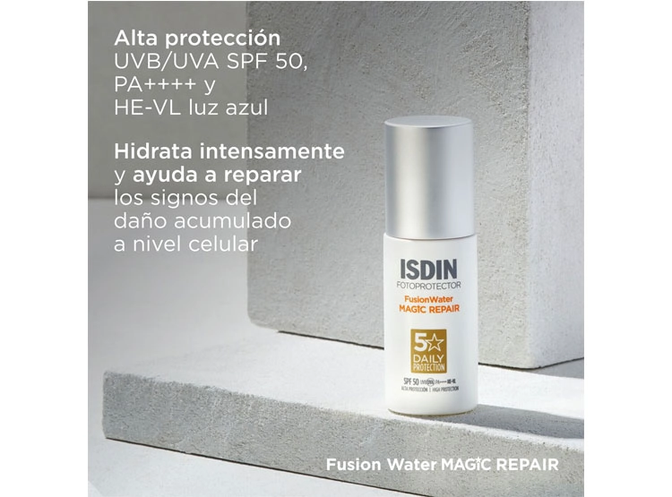 SET ISDIN FOTOPROTECTOR FUSION WATER MAGIC REPAIR SPF50 50 ML + CREMA CONTORNO DE OJOS DE REGALO - 2