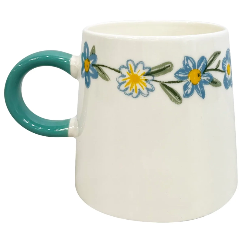 SET 2 MUGS RIPLEY HOME FLORES CERÁMICA ROSA AZUL - 2