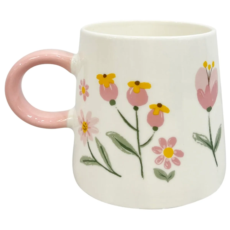 SET 2 MUGS RIPLEY HOME FLORES CERÁMICA ROSA AZUL - 3