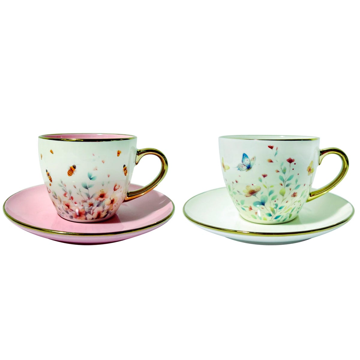 SET X 2 TAZAS CON PLATO RIPLEY HOME JARDÍN+ CERÁMICA - 1