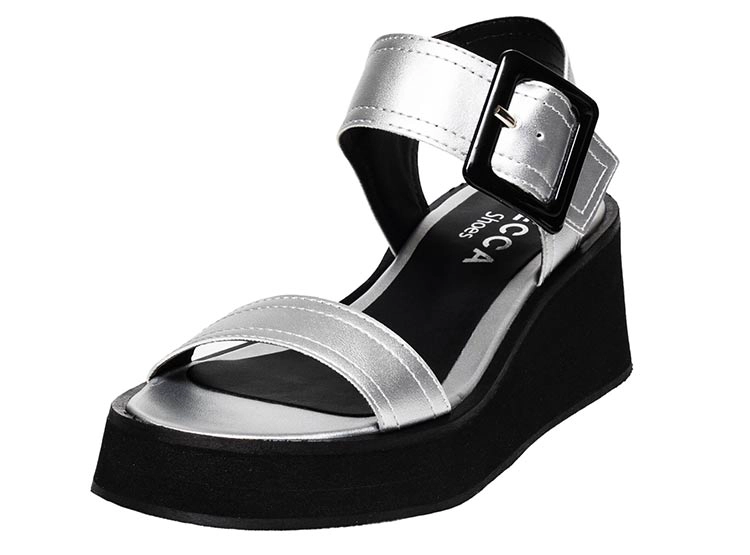 SANDALIAS CUERO MUJER BECCA PLATA FINA - 3