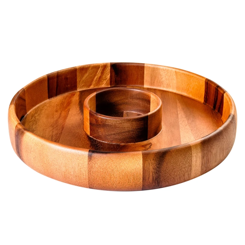 TABLA RIPLEY HOME APERITIVO REDONDO L CHIP AND DIP MADERA - 1