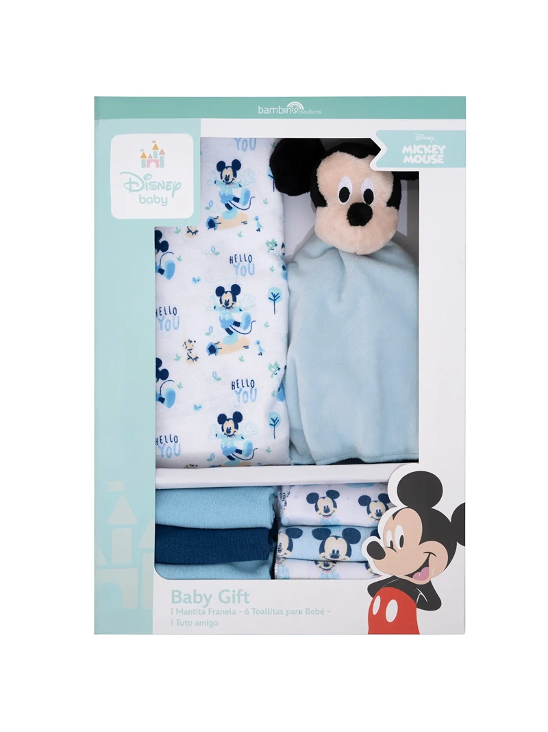 SET BEBÉ ALGODÓN NIÑA BAMBINO BLANCO 8 PIEZAS BABY GIFT MINNIE - 2
