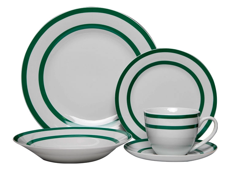 JUEGO DE VAJILLA DORAL PORCELANA 30 PIEZAS VERDE - 1
