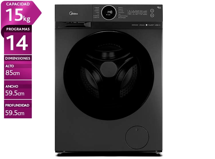 LAVADORA CARGA FRONTAL MIDEA MF200W150B/T 15KG GRAFITO - 1