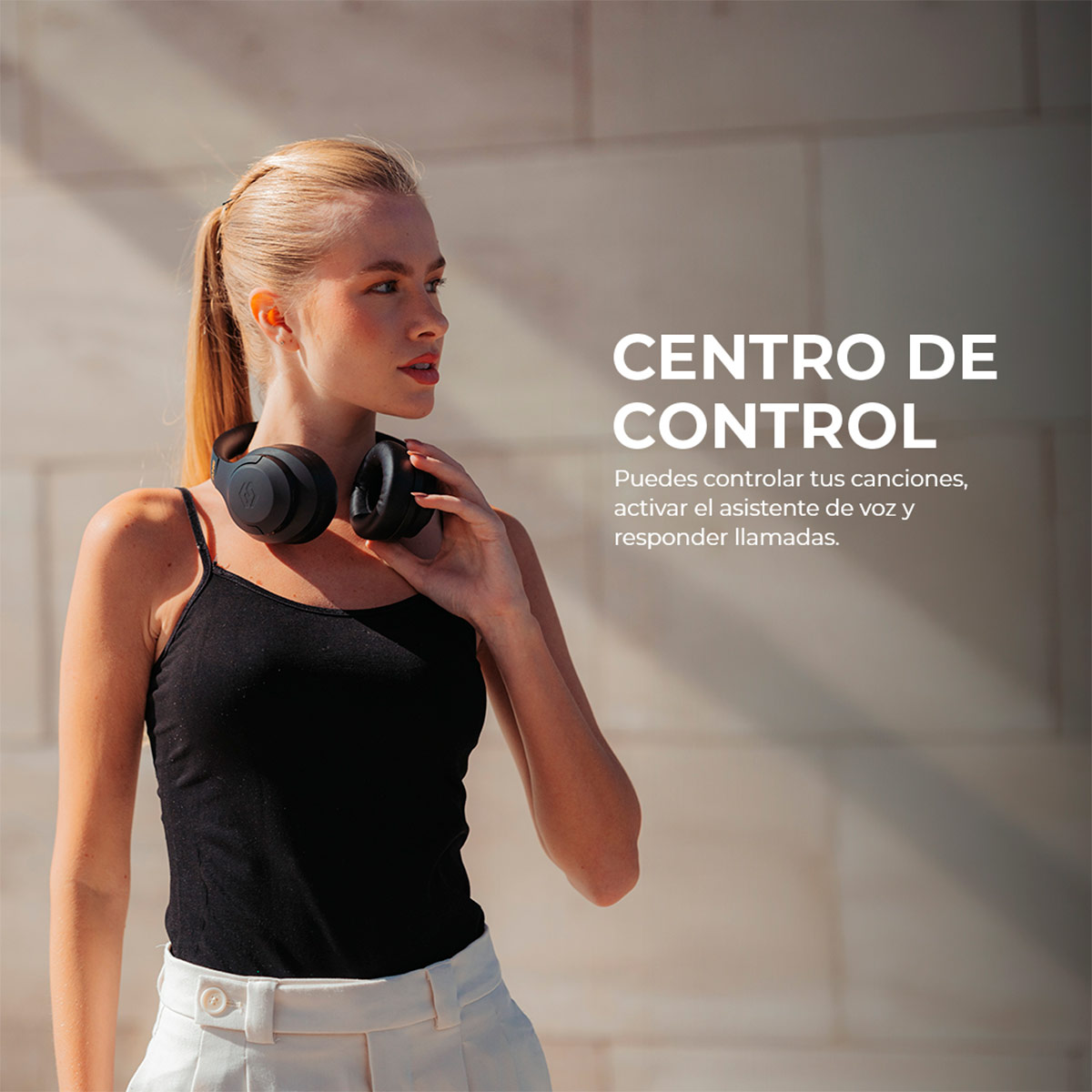 AUDÍFONOS SLEVE ON EAR PULSE.ANC CREMA BLUETOOTH - 7