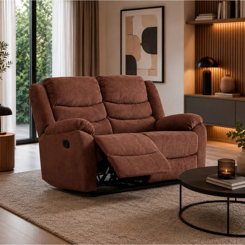 SOFÁ RECLINABLE RIPLEY HOME WOLF 2C CAFÉ - 1