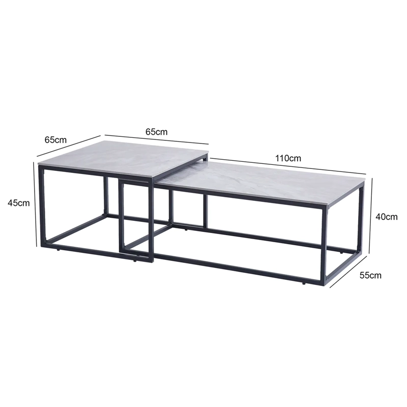 MESA RIPLEY HOME DALLAS METAL 110 X 65 CM GRIS - 5