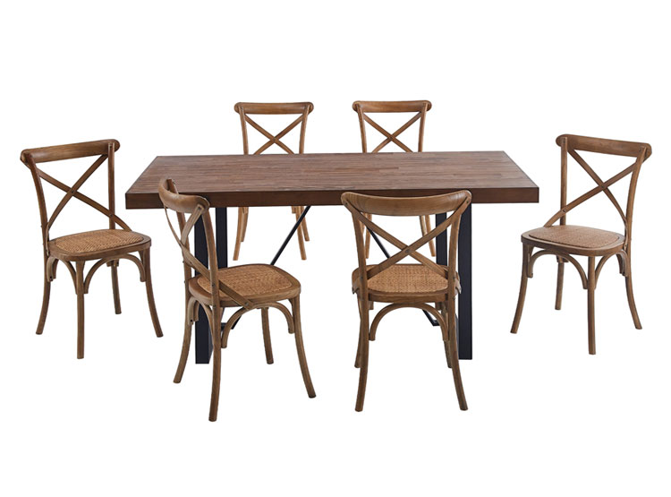 JUEGO DE COMEDOR RIPLEY HOME IRRONBRIDGE CRUZETA 1+6 - 1