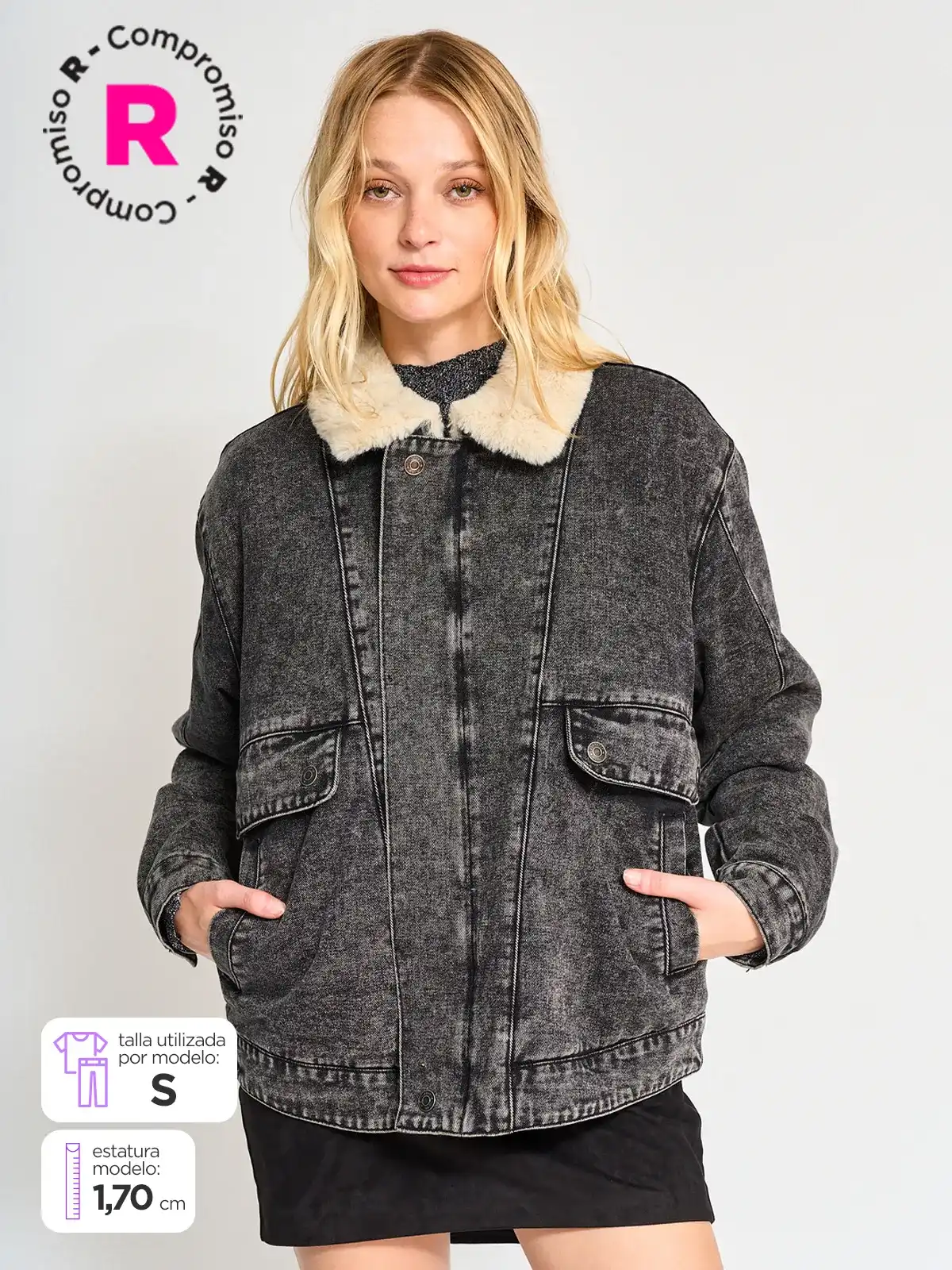 CHAQUETA ALGODÓN MUJER BARBADOS GRIS AZULADO PELOS - 1