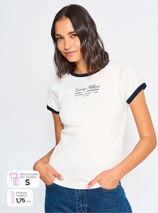 POLERA MANGA CORTA ALGODÓN MUJER TOMMY HILFIGER - 1