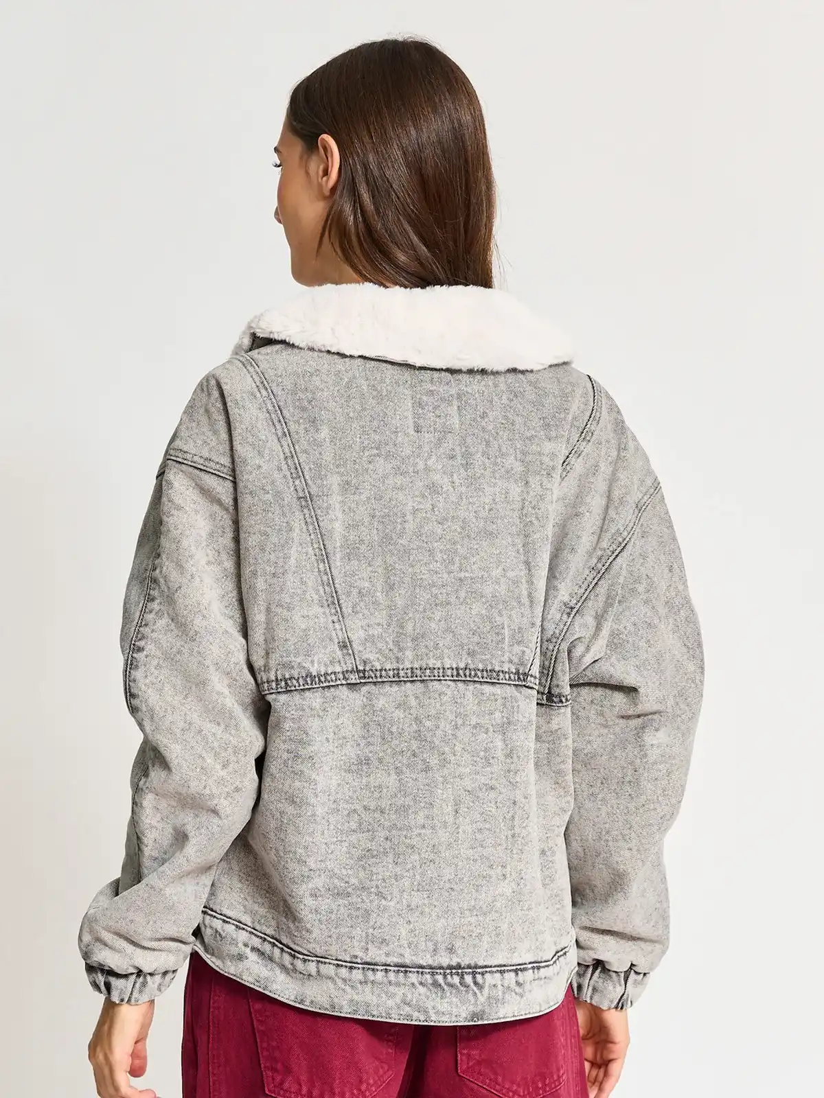 CHAQUETA ALGODÓN MUJER INDEX GRIS CLARO DENIM PELOS - 2