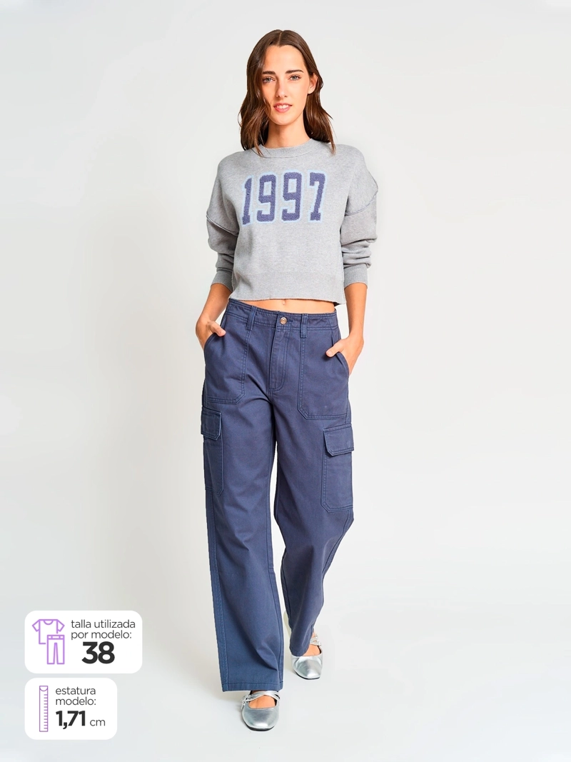 PANTALÓN ALGODÓN MUJER INDEX CARGO - 1