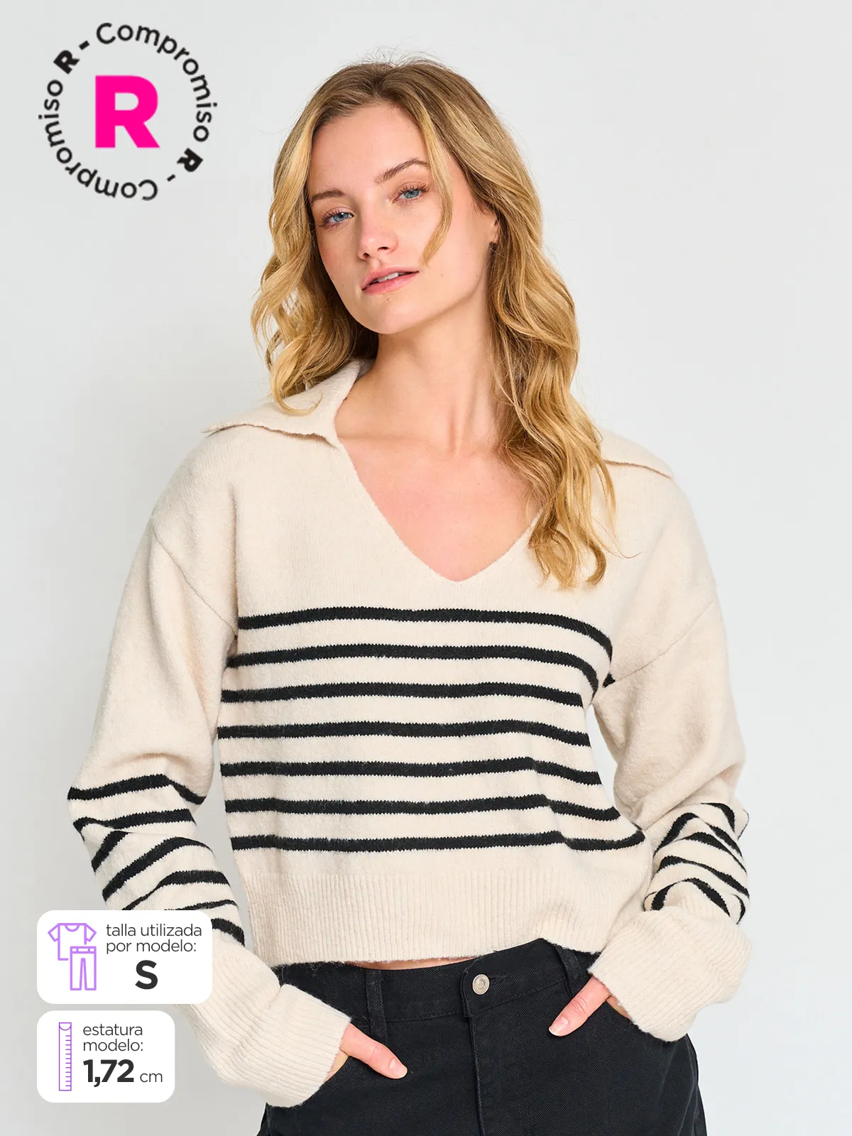 SWEATER MANGA LARGA MUJER INDEX CUELLO POLO - 1