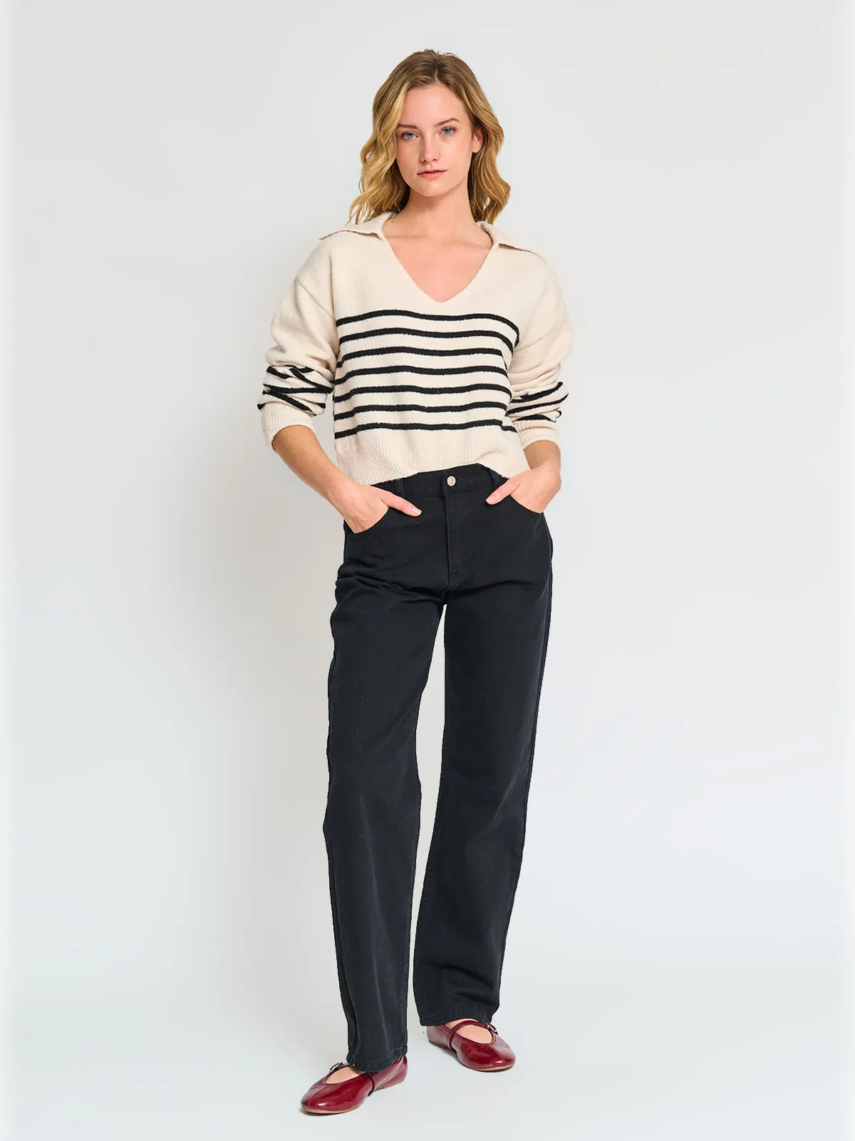 SWEATER MANGA LARGA MUJER INDEX CUELLO POLO - 4