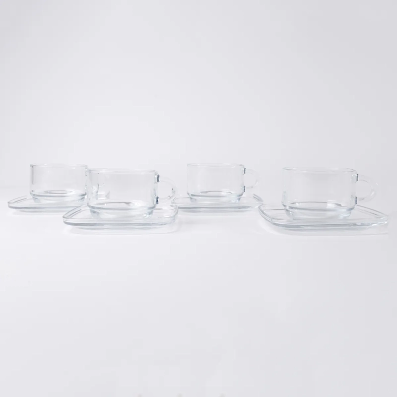 TAZA CON PLATO RIPLEY HOME 270 ML VIDRIO 8 PIEZAS - 1