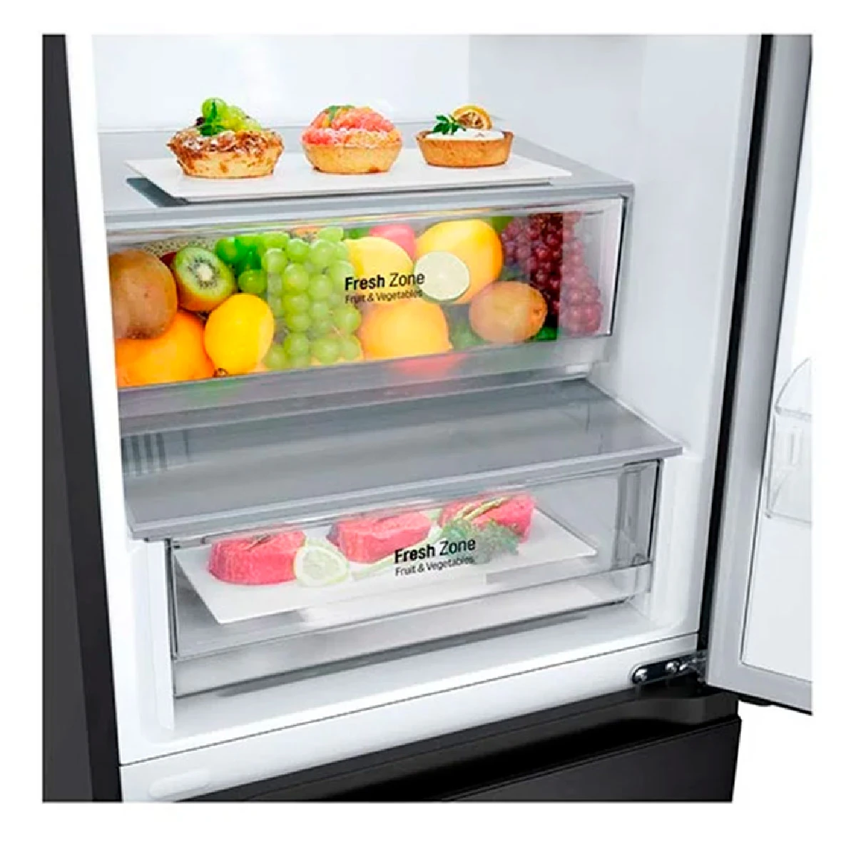 REFRIGERADOR BOTTOM FREEZER LG GB37BPT 344L NO FROST NEGRO - 8