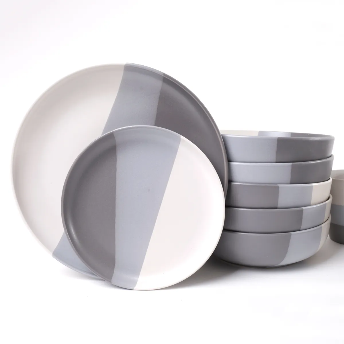 SET VAJILLA RIPLEY HOME FRANJAS 24 PZS GRIS - 5